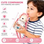 Water Bottle,Toy,Cartoon Bear Shaped For School,Picnic,Play,Travel, Straw & Handle, Leakproof Drinking Bottle for Boys & Girls, Cute Teddy Transparent Bottle Play - Image 2