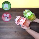New Cute Cartoon Character Rectangle Shaped 2 in 1 Sipper Summer Square Cup Portable Water Bottle with Straw and Wide Mouth 500 ML (Green) - Image 2