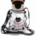 Water Bottle 750ml - Sipper with Straw and Carry Strap Leakproof School Water Bottle, Cute Panda Design (Brown)