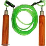 Skipping/Jump Rope for Men & Women for Exercise, Workout & Weight Loss With Adjustable Wire(White and Green)