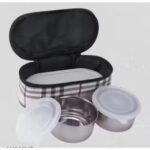 Premium 3-Tier Stainless Steel Lunch Box Set with Insulated Carry Bag, Leak-Proof Containers for Office, School, Travel Lunch Box (Set of 1) - Image 2