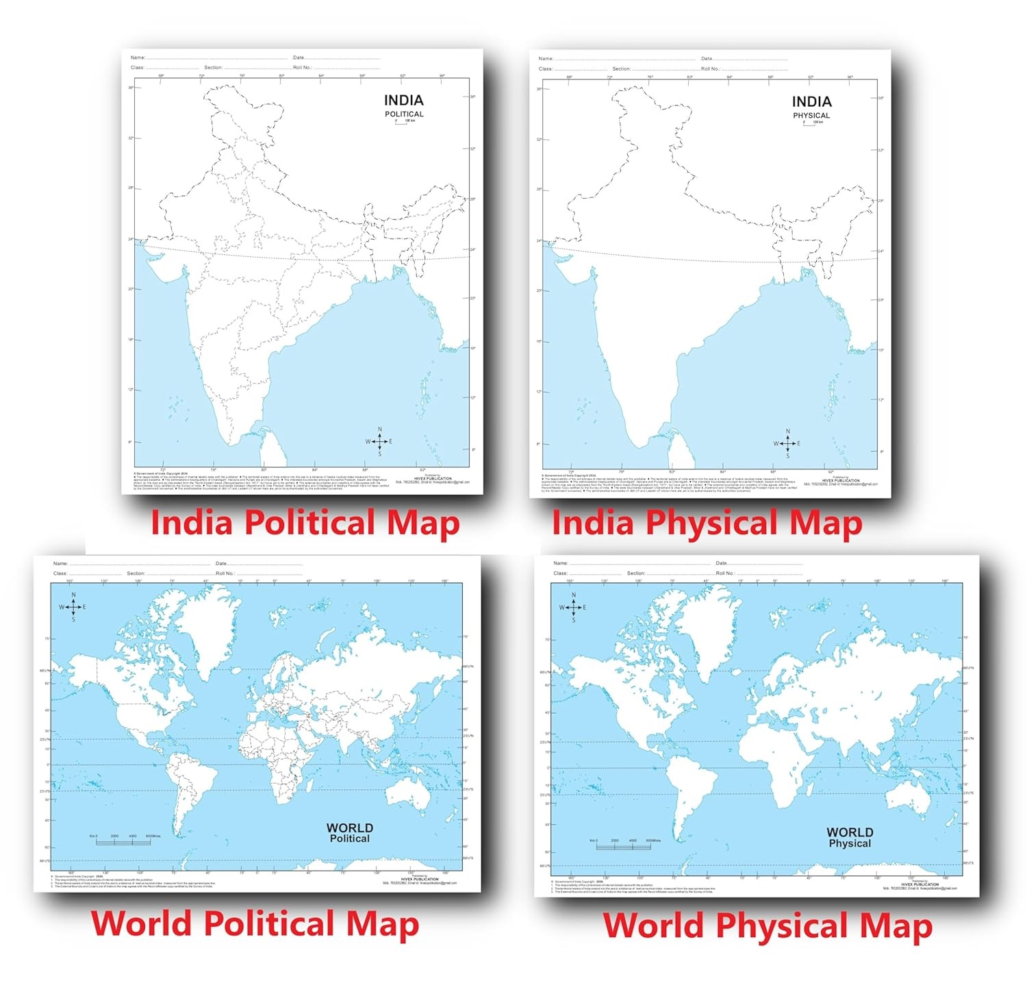 WhatsApp Image 2026-06-16 at 7.57.16 PM Outline Practice map of India and World (Both Political and Physical map) | Set Of 100 Maps | - Image 1