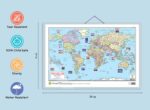 Set of 2 | 2 IN 1 INDIA POLITICAL AND PHYSICAL MAP IN HINDI and 2 IN 1 WORLD POLITICAL AND PHYSICAL MAP IN ENGLISH Educational Charts| - Image 3