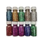 Amaze Things Pack of 10 Premium Glitter Sparkle Powder/Dust | Extra Fine Resin Powder, Nail, Assorted Craft for Epoxy Resin Art | Glitter for Candle Making, Scrapbooking, Decorations