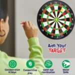 17 Dartboard Kit - 6 Soft Darts,Family Fun Games,Birthday/Christmas Gifts for Children Adults 14-inch Multi Color - Image 2