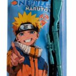 Naruto Anime Printed Pencil Case with Rifle Shape Pen | Premium Zipper Pouch |Gift Set for Kids & Students