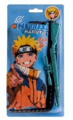 Naruto Anime Printed Pencil Case with Rifle Shape Pen | Premium Zipper Pouch |Gift Set for Kids & Students