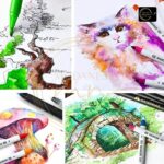 Dual Tip Marker Pen Set with Carry Case, 24 Colours, Water-Based Ink, Brush and Fine Liner Nib, for Kids and Students - Image 4