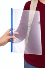 Ars Stick Transparent File Folder Stick File/Strip File for A4 Paper Holder Storage Case Organizer, My Clear Plastic 100 microns (Transparent_Pack of 10)