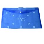 A4 Size Clear Bag (Set of 10), Full Size A4, Floral Design, Transparent Plastic Container for Papers, Button Closer File, Document File/Folder, (Multicolor A4 Size) - Image 2