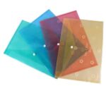 A4 Size Clear Bag (Set of 10), Full Size A4, Floral Design, Transparent Plastic Container for Papers, Button Closer File, Document File/Folder, (Multicolor A4 Size) - Image 3