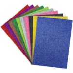 A4 Glitter Sheet 10 Assorted Colors, for Art & Craft, DIY Projects and School Decoration